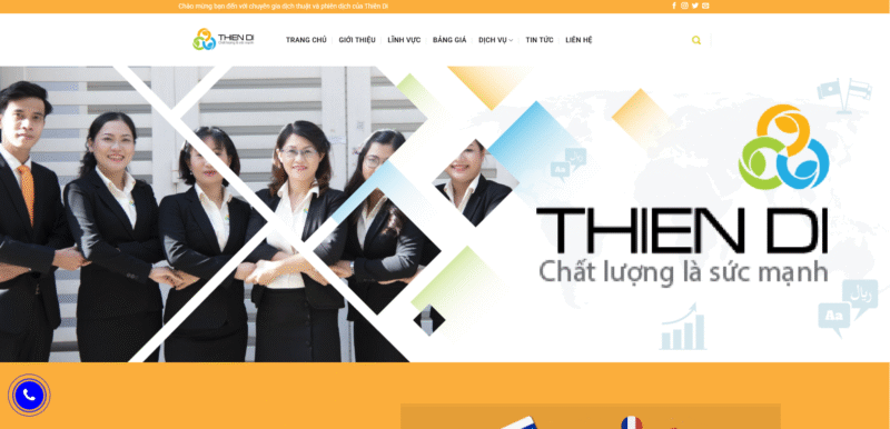 Dự án Website Công ty Dịch Thuật Thiên Di - Tại Tp.HCM